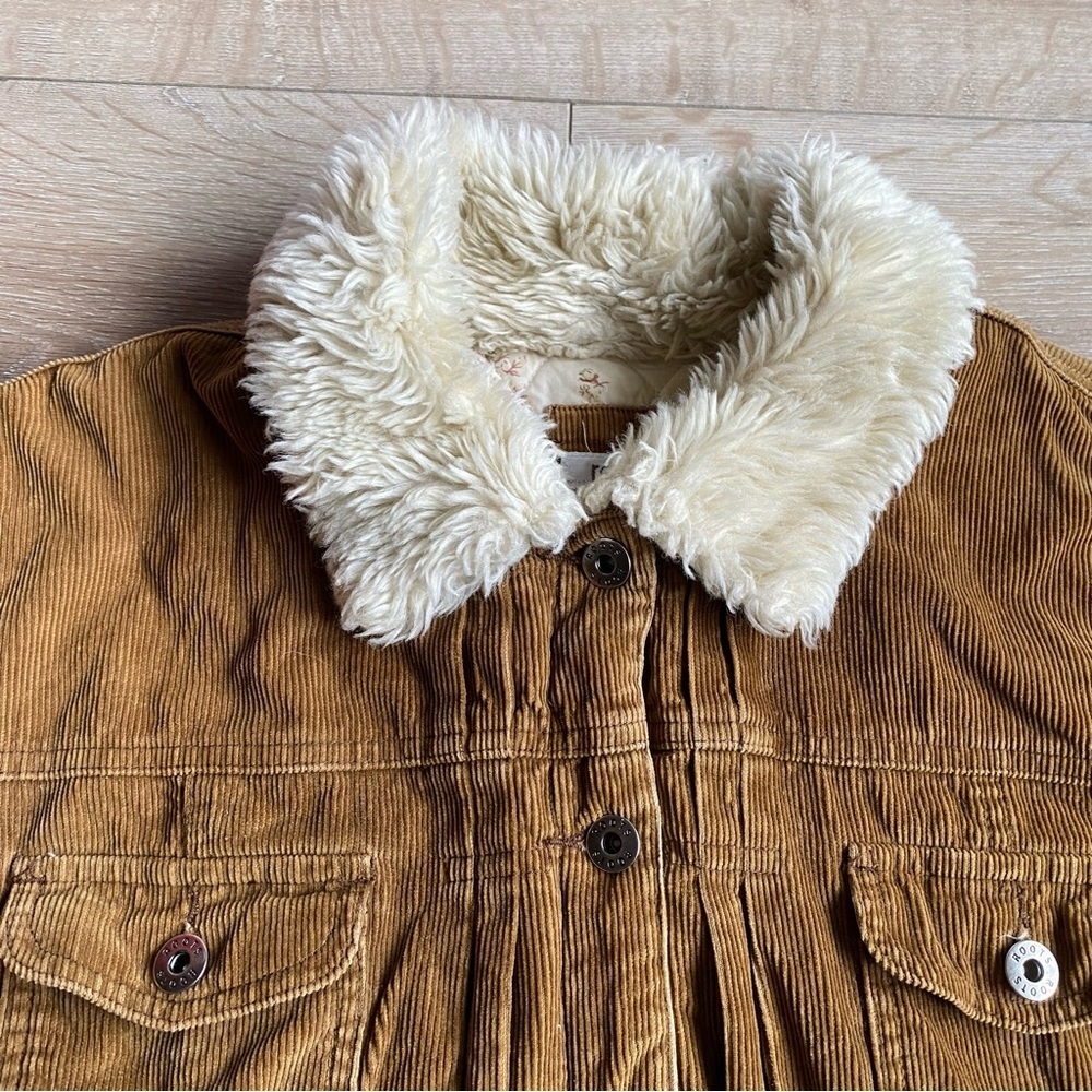 Vintage Roots Corduroy jacket faux Sherpa ditsy floral feminine floral lined XL - Picture 12 of 12